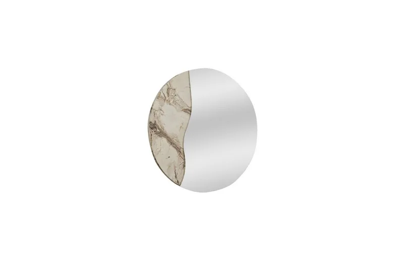 Buhem Vägghängd Spegel Rund 60 cm, Beige