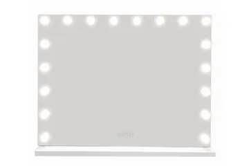 Glow Stor sminkspegel 80 cm med belysning lampor - Hollywood spegel med USB-charging - Vit - Inredning - Speglar - Spegel med belysning