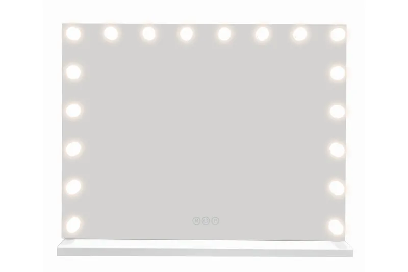 Glow Stor sminkspegel 80 cm med belysning lampor - Hollywood spegel med USB-charging - Vit - Inredning - Speglar - Spegel med belysning