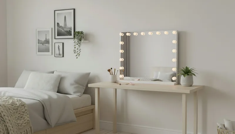 Glow Stor sminkspegel 80 cm med belysning lampor - Hollywood spegel med USB-charging - Vit - Inredning - Speglar - Spegel med belysning