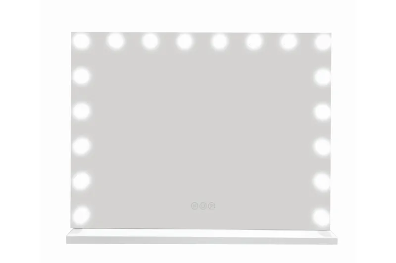 Glow Stor sminkspegel 80 cm med belysning lampor - Hollywood spegel med USB-charging - Vit - Inredning - Speglar - Spegel med belysning