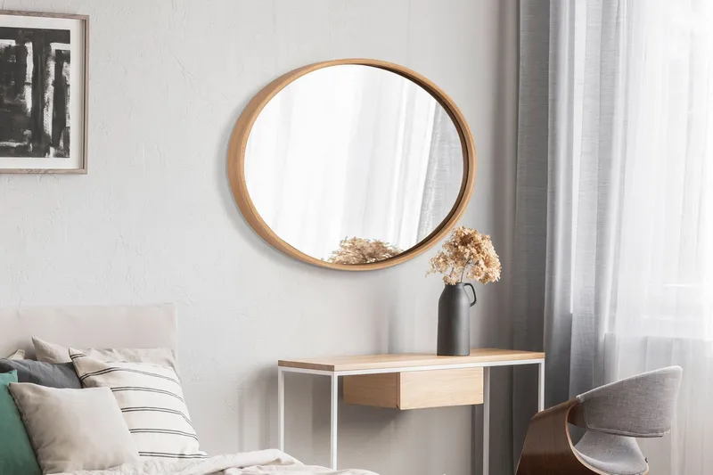 Lorys Dekorativ spegel 110x80x4 cm - Ek - Inredning - Speglar - Väggspegel