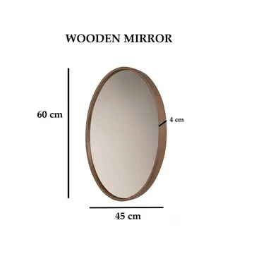 Lorys Vägghängd Spegel Oval 45 cm - Brun/Vit - Inredning - Speglar - Väggspegel