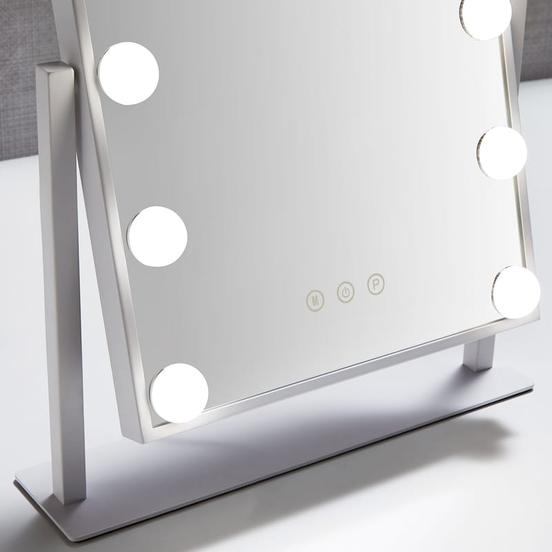 Makeup spegel - PAMELA fyrkantig - 300x400mm - vit - Inredning - Speglar - Spegel med belysning
