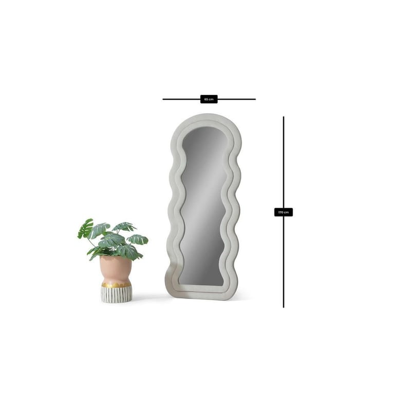 Mijara Golvspegel 65x170 cm - Krämvit - Inredning - Speglar - Helkroppsspegel