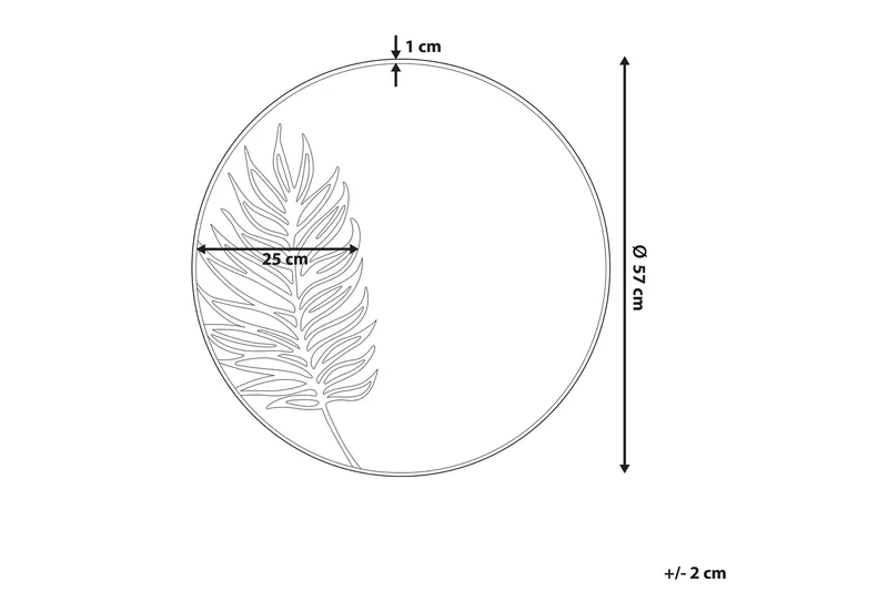 Cherilus Spegel Rund 57 cm - Guld - Inredning - Speglar - Sminkspegel