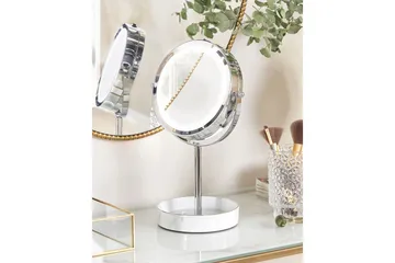 Sminkspegel Savoie Silver/Vit - Silver/Vit - Inredning - Speglar - Spegel med belysning