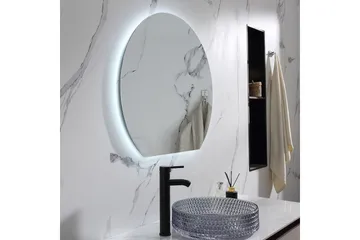 Felicia Spegel med LED-belysning Rund 80 cm Silver - Hus & renovering - Kök & bad - Badrum - Badrumsmöbler & badrumsinredning - Badrumsspegel