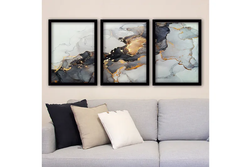 Decorative Framed Painting (3 Pieces) 35x45 - Inredning - Tavlor & konst - Canvastavlor