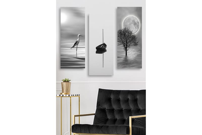 Decorative MDF Painting (3 Pieces) 20x50 - Inredning - Tavlor & konst - Canvastavlor