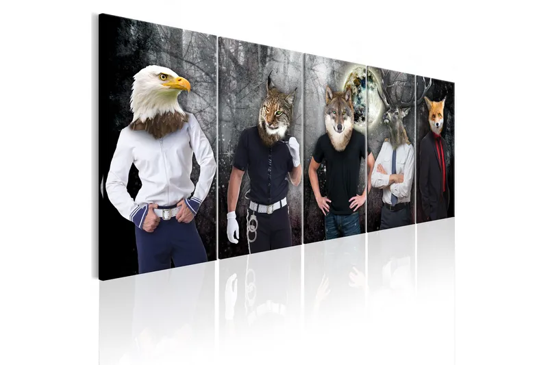 Tavla Animal Faces 225x90 - Artgeist sp. z o. o. - Inredning - Tavlor & konst - Canvastavlor