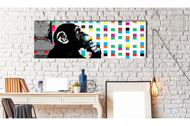 Tavla Banksy The Thinker Monkey 150x50 - Artgeist sp. z o. o. - Inredning - Tavlor & konst - Canvastavlor