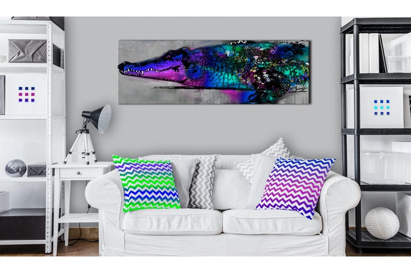 Tavla Blue Alligator 135x45 cm - Inredning - Tavlor & konst - Canvastavlor