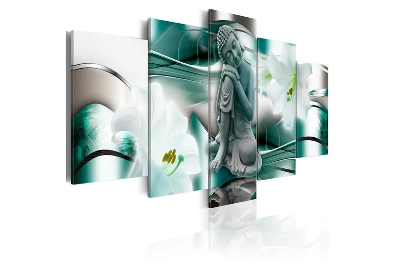 Tavla Buddha And Lilies 200x100 - Artgeist sp. z o. o. - Inredning - Tavlor & konst - Canvastavlor