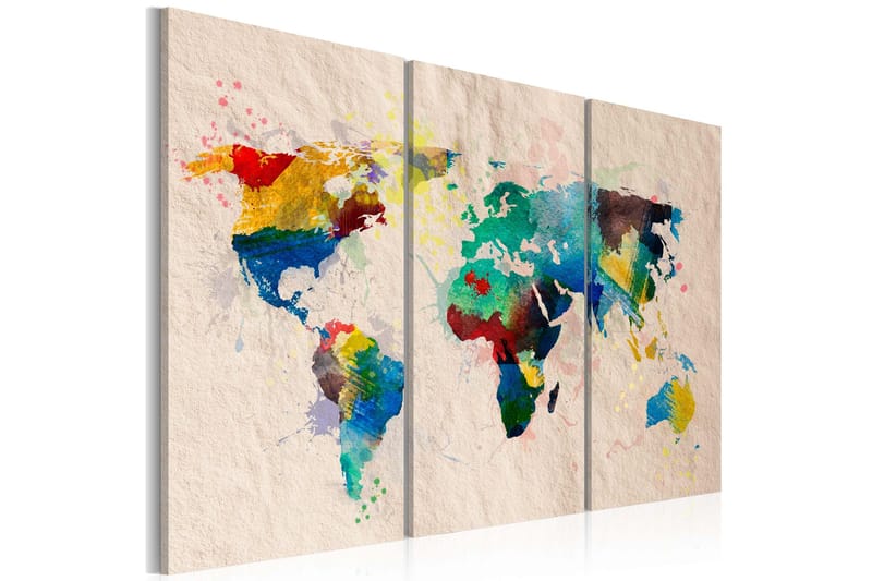 Tavla Den värld av färger triptyk 90x60 - Artgeist sp. z o. o. - Inredning - Tavlor & konst - Canvastavlor
