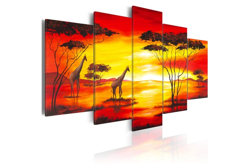 Tavla Giraffer På Bakgrunden Med Solnedgång 100x50 - Artgeist sp. z o. o. - Inredning - Tavlor & konst - Canvastavlor