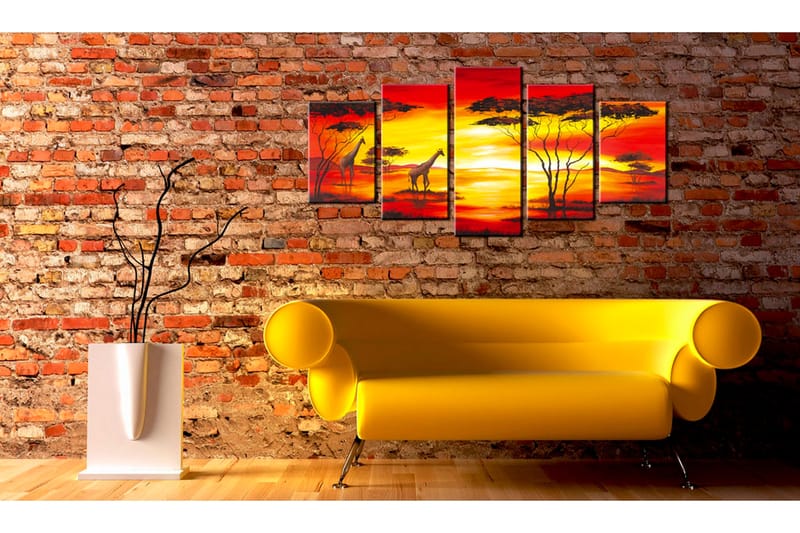 Tavla Giraffer På Bakgrunden Med Solnedgång 100x50 - Artgeist sp. z o. o. - Inredning - Tavlor & konst - Canvastavlor