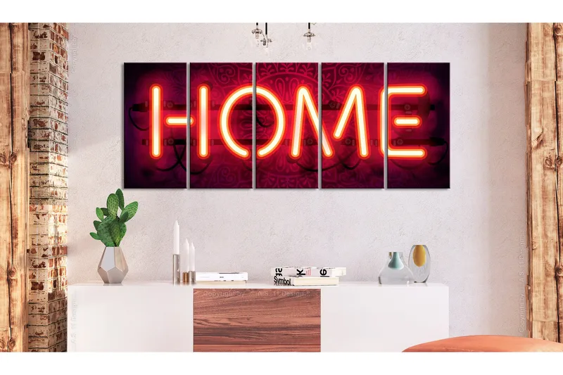 Tavla Home Neon 200x80 - Artgeist sp. z o. o. - Inredning - Tavlor & konst - Canvastavlor