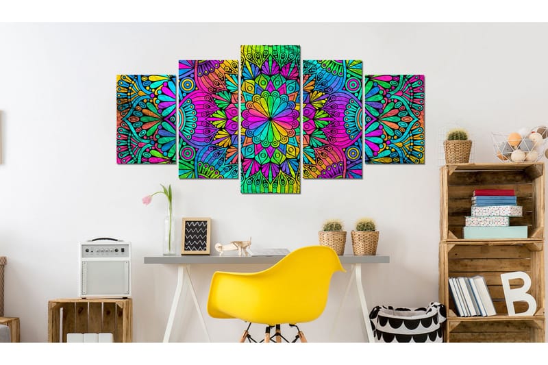 Tavla Mandala Peacock Feathers 200x100 - Artgeist sp. z o. o. - Inredning - Tavlor & konst - Canvastavlor