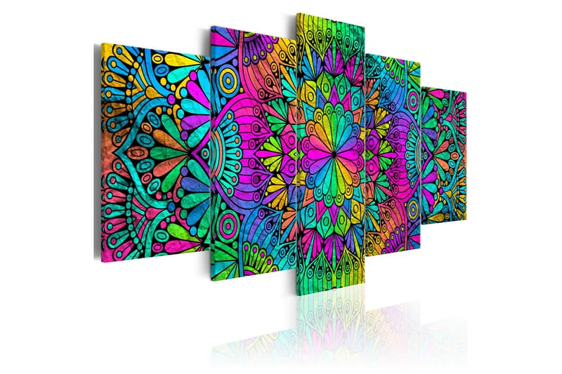 Tavla Mandala Peacock Feathers 200x100 - Artgeist sp. z o. o. - Inredning - Tavlor & konst - Canvastavlor