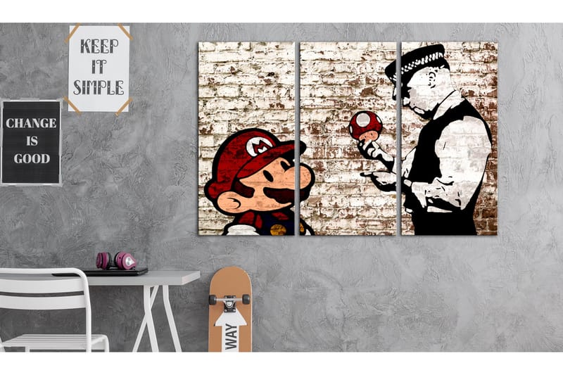 Tavla Mario Bros Torn Wall 120x80 - Artgeist sp. z o. o. - Inredning - Tavlor & konst - Canvastavlor