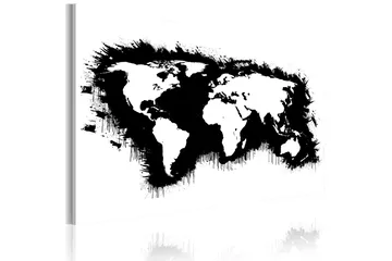Tavla Monochromatic världskarta 120x80 - Artgeist sp. z o. o. - Inredning - Tavlor & konst - Canvastavlor