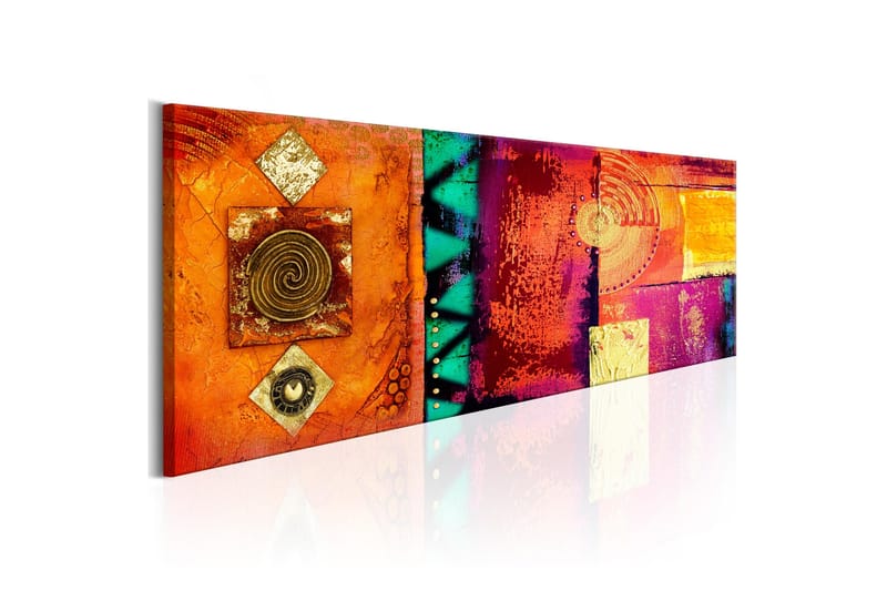 Tavla Orange Abstraction 135x45 - Artgeist sp. z o. o. - Inredning - Tavlor & konst - Canvastavlor