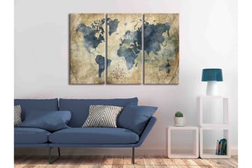 Tavla Retro Map 3 Parts 120x80 - Artgeist sp. z o. o. - Inredning - Tavlor & konst - Canvastavlor
