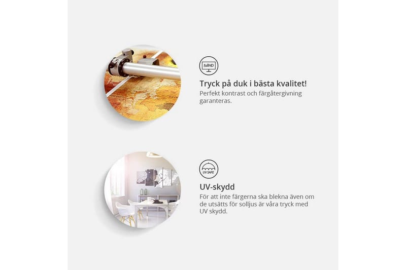 Tavla Rusty världskarta triptyken 90x60 - Artgeist sp. z o. o. - Inredning - Tavlor & konst - Canvastavlor