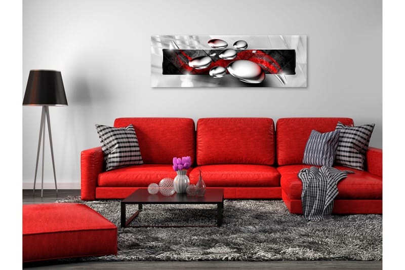 Tavla Shiny Stones (1 Part) Narrow Red 135x45 - Inredning - Tavlor & konst - Canvastavlor