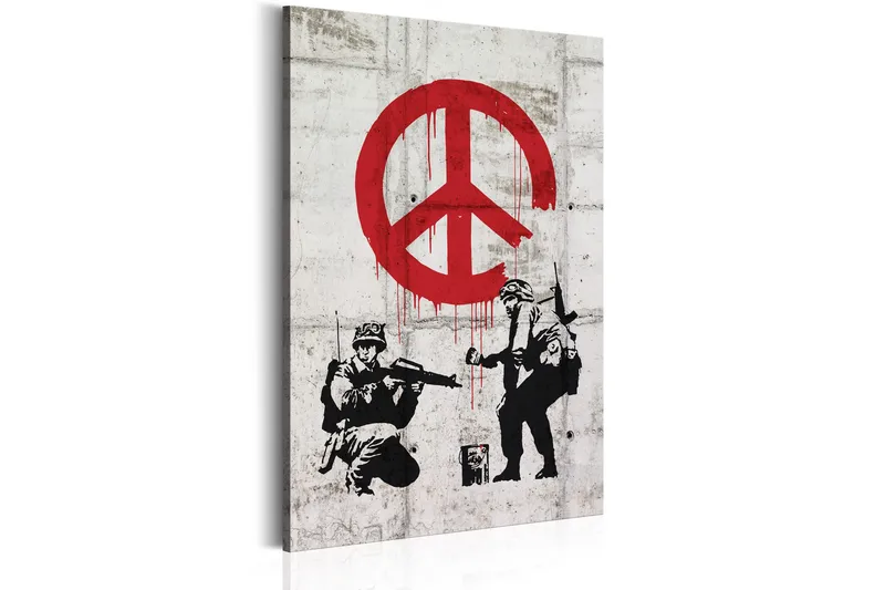 Tavla Soldiers Painting Peace By Banksy 80x120 cm - Inredning - Tavlor & konst - Canvastavlor