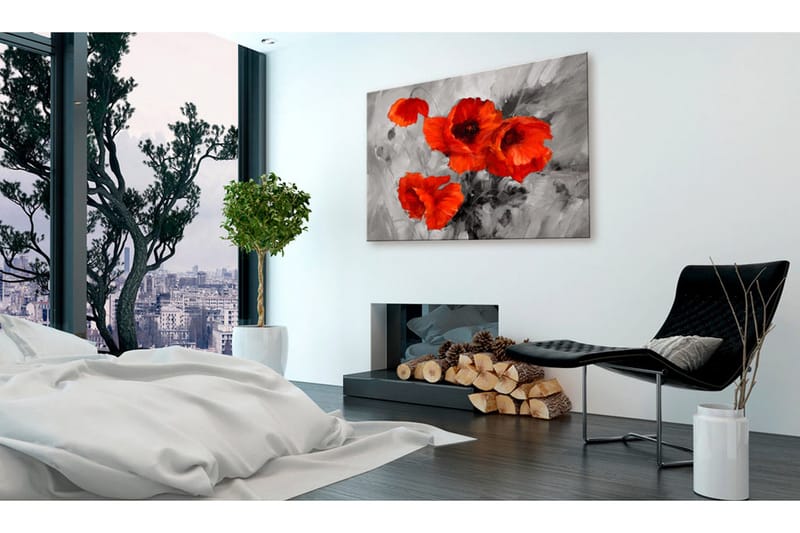 Tavla Steel Poppies 90x60 - Artgeist sp. z o. o. - Inredning - Tavlor & konst - Canvastavlor