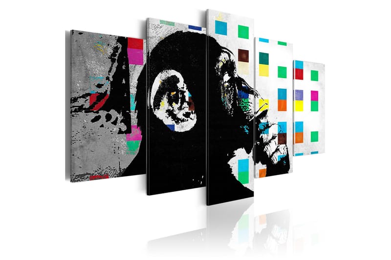 Tavla The Thinker Monkey Banksy 100x50 - Artgeist sp. z o. o. - Inredning - Tavlor & konst - Canvastavlor