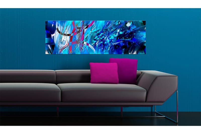 Tavla Turquoise Regn 135x45 cm - Inredning - Tavlor & konst - Canvastavlor