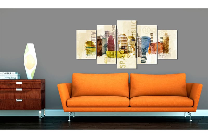 Tavla Urban Design 5 Pieces 100x50 - Artgeist sp. z o. o. - Inredning - Tavlor & konst - Canvastavlor