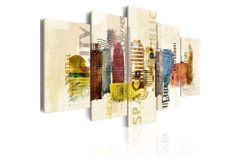 Tavla Urban Design 5 Pieces 100x50 - Artgeist sp. z o. o. - Inredning - Tavlor & konst - Canvastavlor