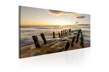 Tavla Wooden Breakwaters 150x50 - Inredning - Tavlor & konst - Canvastavlor