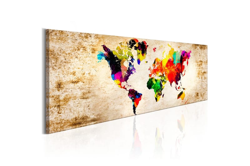 Tavla World In Watercolours 135x45 cm - Inredning - Tavlor & konst - Canvastavlor