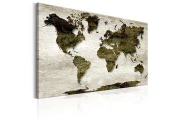 Tavla World Map: 60x40 Grön - Inredning - Tavlor & konst - Canvastavlor