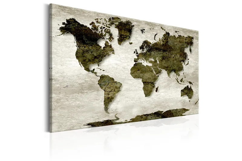 Tavla World Map: 60x40 Grön - Inredning - Tavlor & konst - Canvastavlor