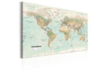 Tavla World Map: Beautiful World 90x60 - Artgeist sp. z o. o. - Inredning - Tavlor & konst - Canvastavlor