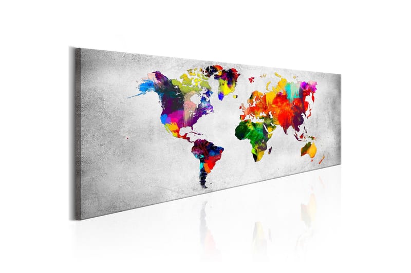Tavla World Map: Coloured Revolution 135x45 - Inredning - Tavlor & konst - Canvastavlor