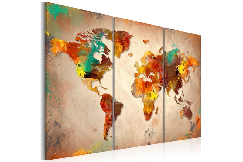 Tavla Painted World triptych 90x60 - Artgeist sp. z o. o. - Inredning - Tavlor & konst - Canvastavlor
