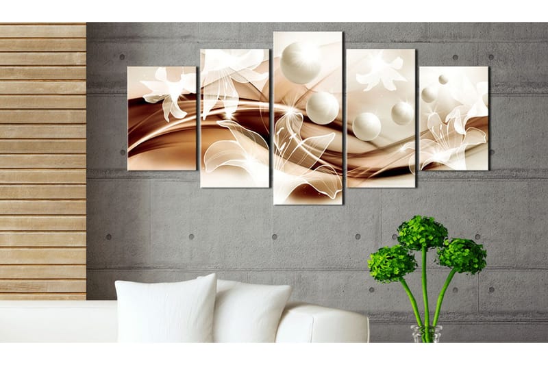 Tavla Pearl Lilies In Bronze 100x50 - Artgeist sp. z o. o. - Inredning - Tavlor & konst - Canvastavlor