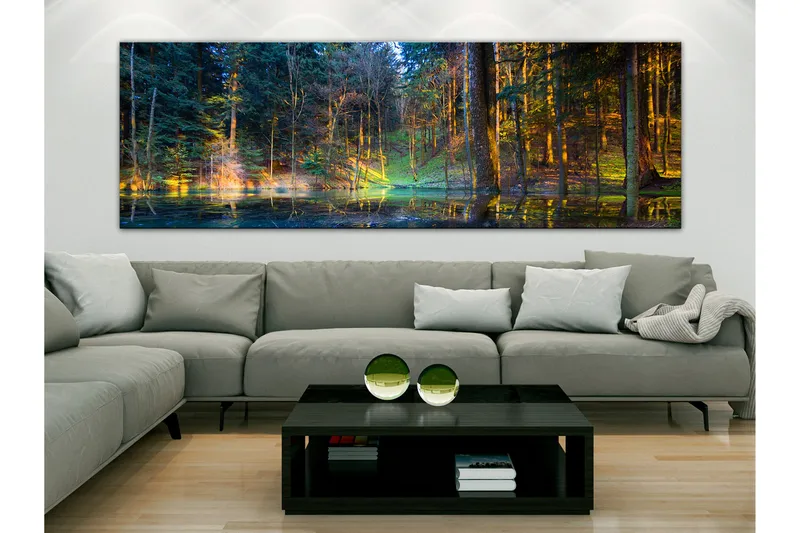 Tavla Pond in the Forest (1 Part) Narrow 150x50 - Inredning - Tavlor & konst - Canvastavlor