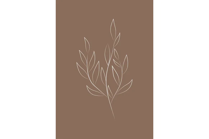 Poster Drawed leaf 70x100 cm - Brun - Inredning - Tavlor & konst - Posters & prints
