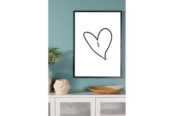 Poster Heart 21x30 cm - Svart/Vit - Inredning - Tavlor & konst - Posters & prints