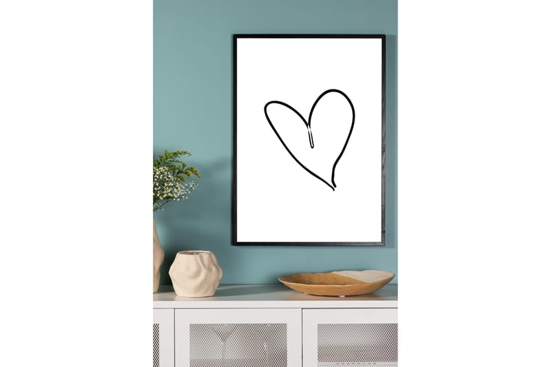 Poster Heart 21x30 cm - Svart/Vit - Inredning - Tavlor & konst - Posters & prints