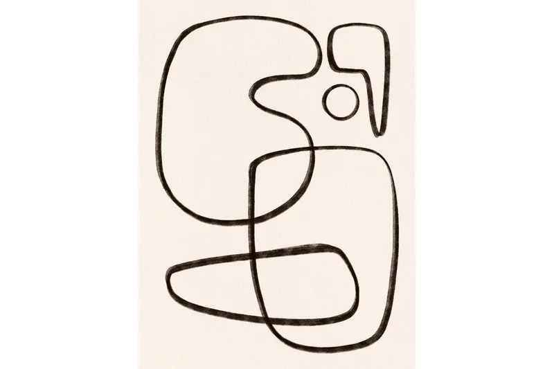 Poster Line art 30x40 cm - Vit/Svart - Inredning - Tavlor & konst - Posters & prints