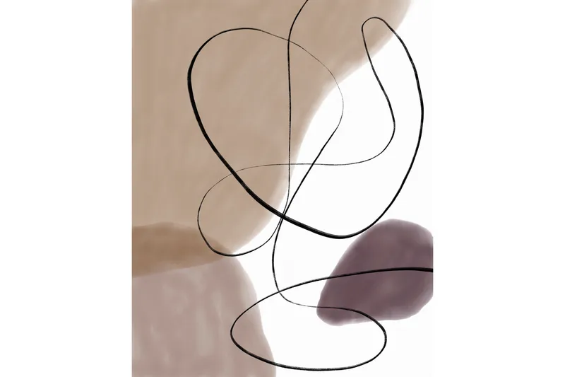 Poster Lines 70x100 cm, Beige